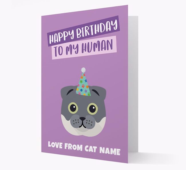 'Happy Birthday to My Human' - Personalised {breedCommonName} Card